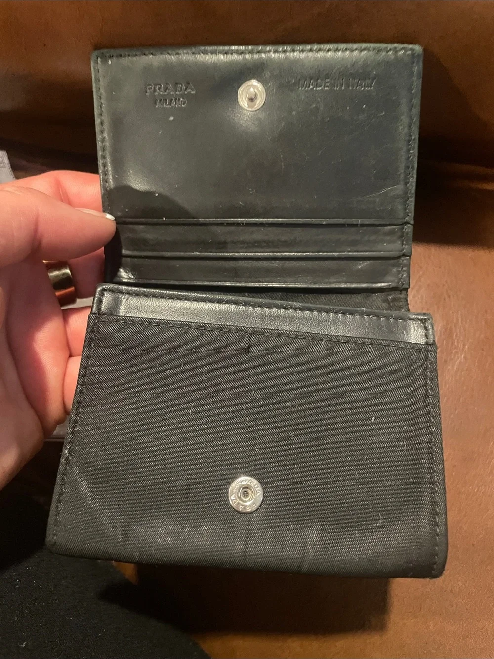 Prada Nylon and Leather Card Slim Wallet